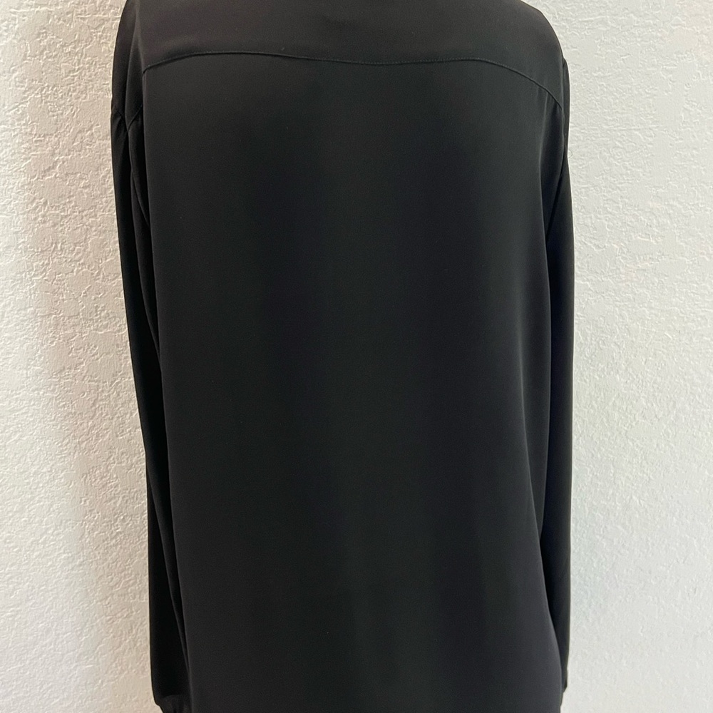 Banana Republic Women’s Elegant Long Sleeved Pleated Black Women's Blouse Sz L - Picture 5 of 6